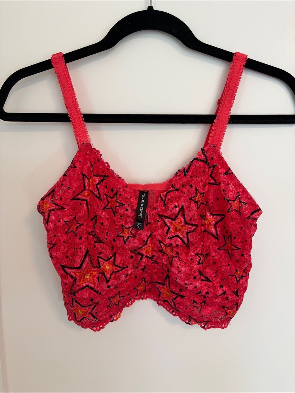 Torrid Star-Print Lace Bra in Pink